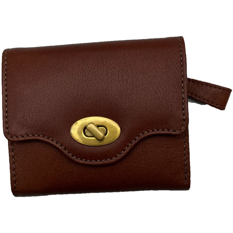 Ashwood Leather Turn Lock Wallet Tan
