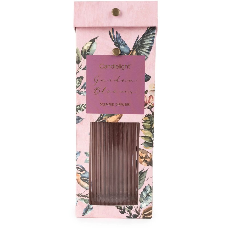 200ml Ridged Reed Diffuser Glass Garden Plum