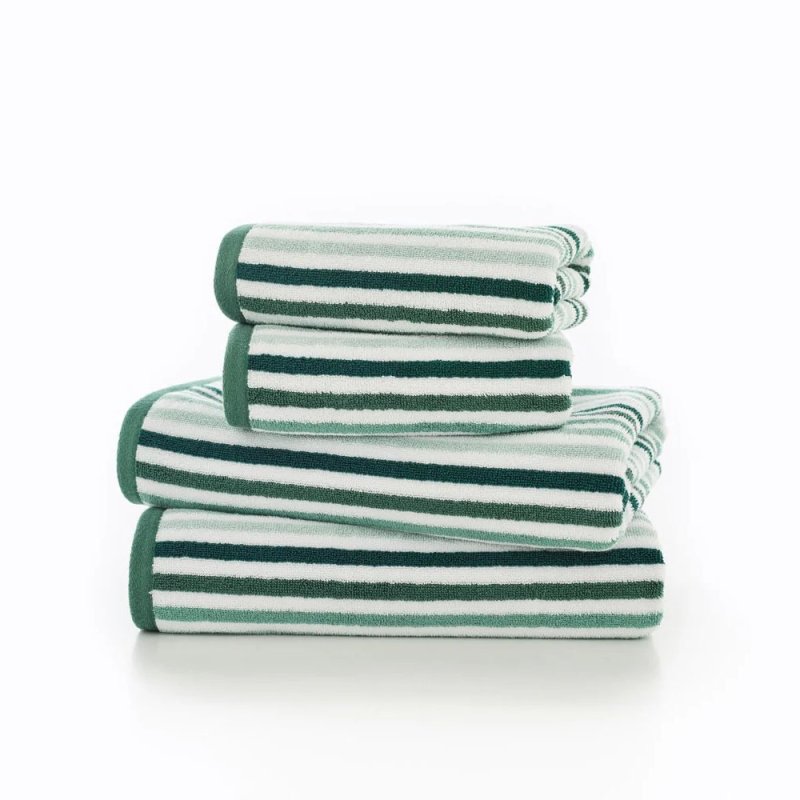 Bliss Linear Stripe Towels Green