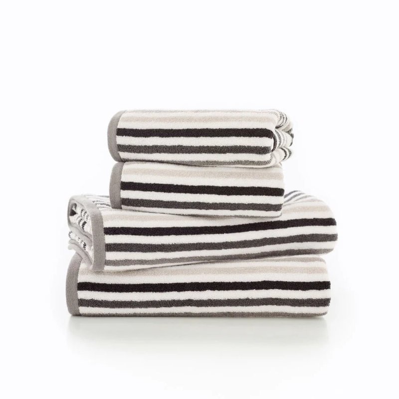 Bliss Linear Stripe Towels Chrome