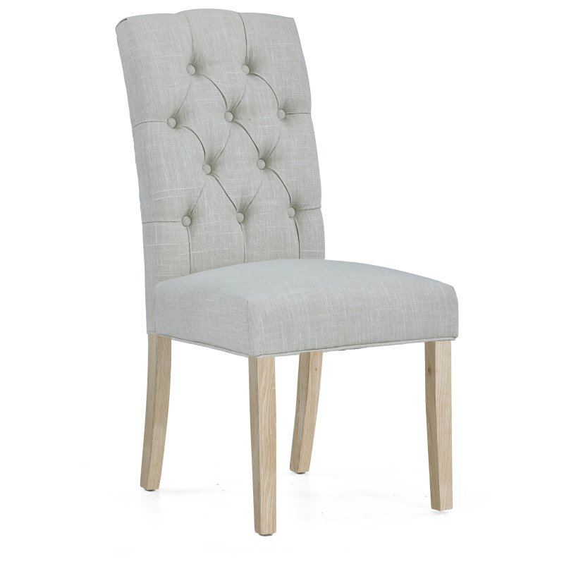 Aldiss Own Casterton White Wash Natural Button Back Chair Pair