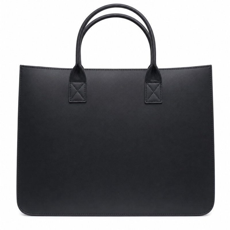 Ashwood Leather Shopper Bag Black Large Front