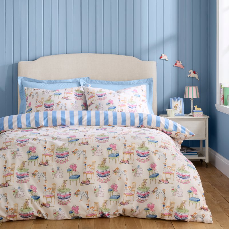 Cath Kidston Hackney Dogs Duvet Cover Set Blue