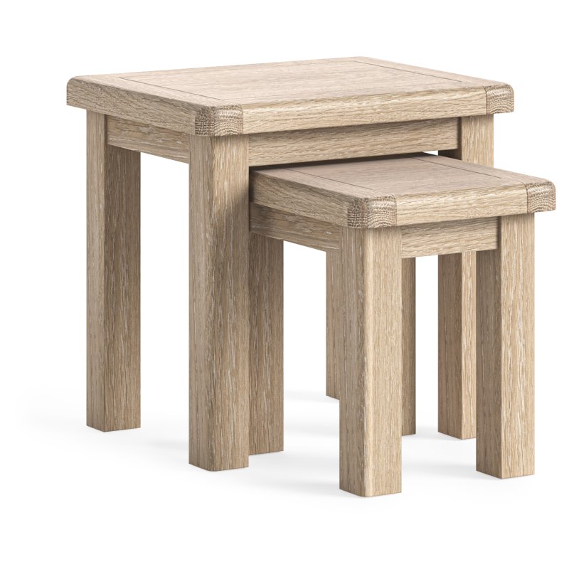 Aldiss Own Casterton White Wash Nest of Tables
