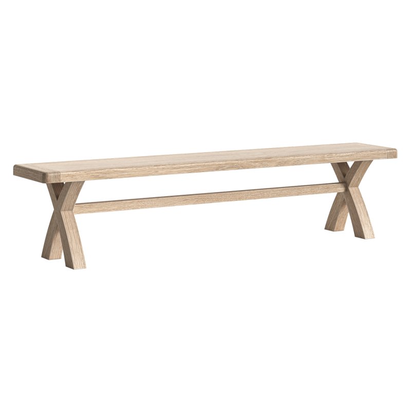 Aldiss Own Casterton White Wash Cross Leg Bench