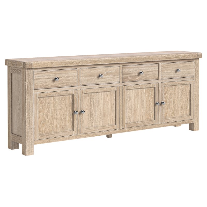Aldiss Own Casterton White Wash 4 Door 4 Drawer Sideboard