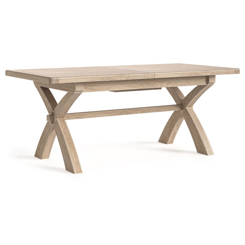Aldiss Own Casterton White Wash Cross Leg Extending Dining Table