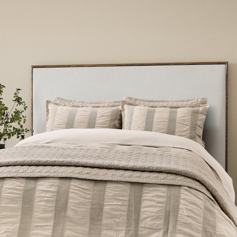 Bedeck Of Belfast Woven Waffle Stripe Duvet Set Linen