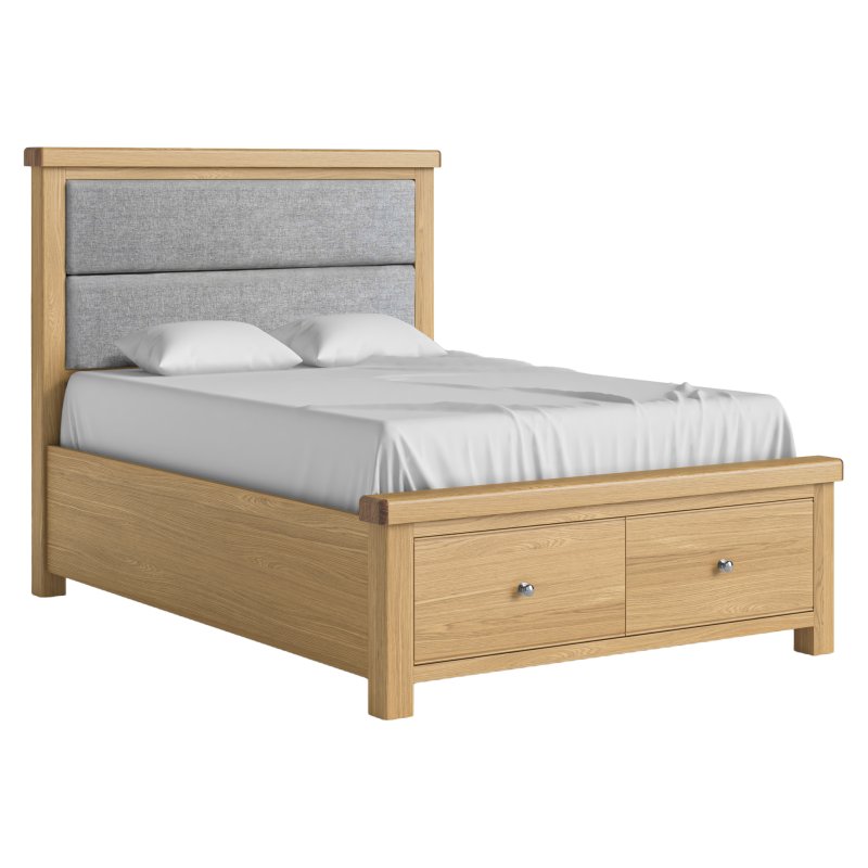 Aldiss Own Casterton Bed Frame with Grey Headboard and Drawers