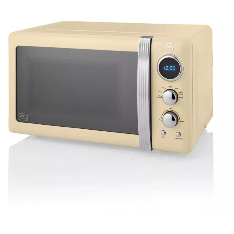 Retro Digital 20L Microwave 800W Cream