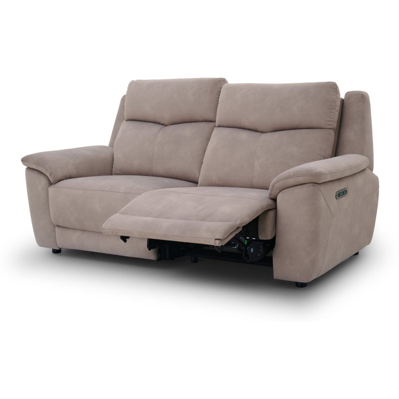 Newport 3 Seater Power Recliner Sofa In Dexter Nutmeg angled recline