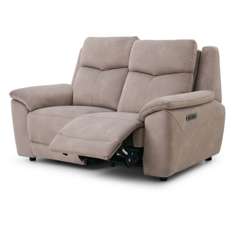 Newport 2 Seater Power Recliner Sofa In Dexter Nutmeg angled recline