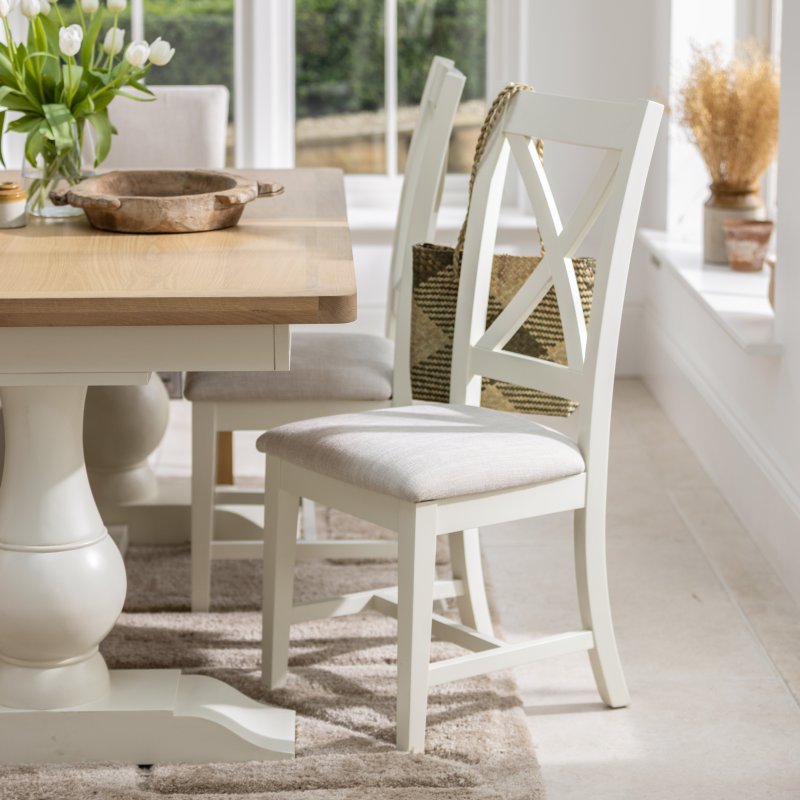 Aldiss Own Salthouse Upholstered Cross Back Dining Chair Pair