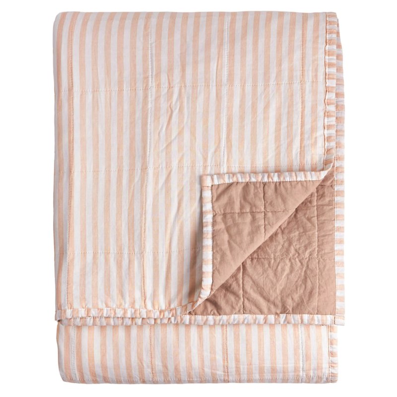 Yard Yard Hebden Stripe Bedspread Blush/Cotta
