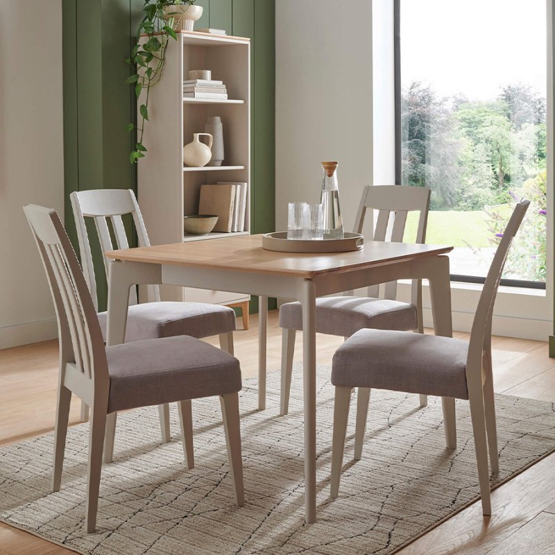 Aldiss Own Marlow Square Dining Table & 4 Slat Back Chairs