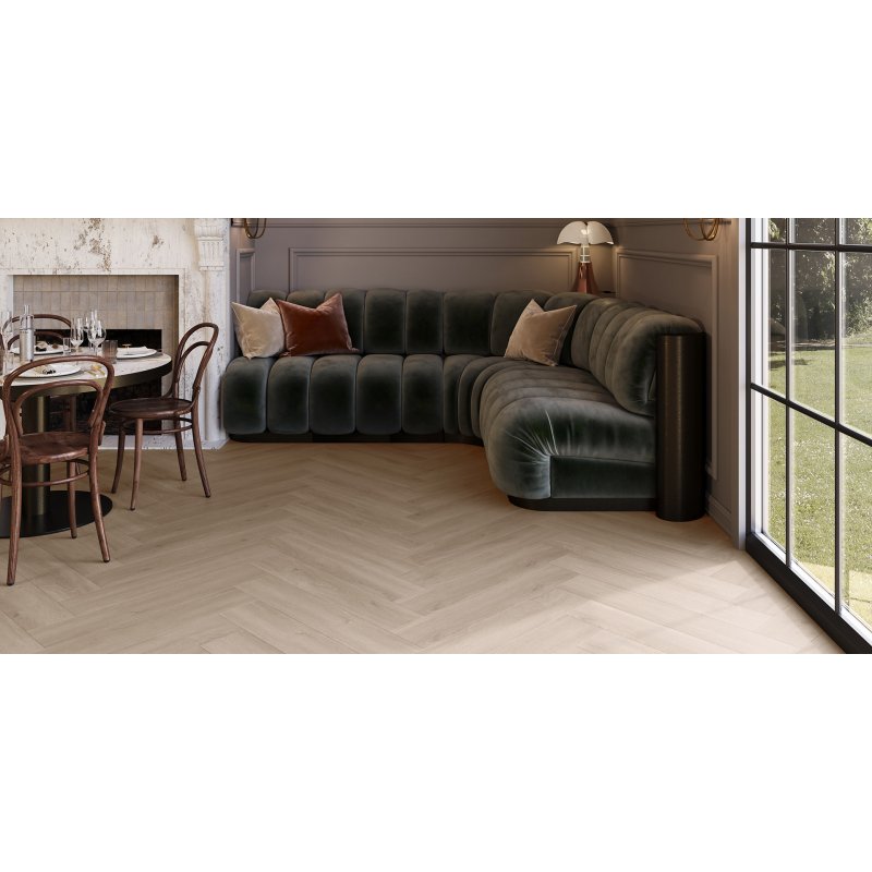 Invictus Invictus Maximus Dryback Herringbone Flooring in Divine Oak Herringbone Pure