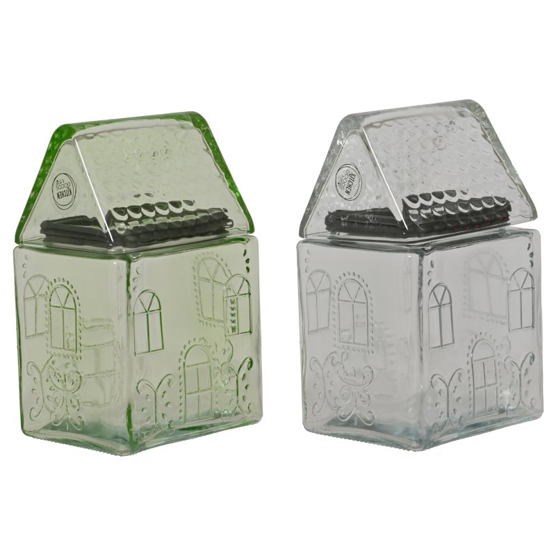 Kaemingk Glass House Storage Jar Assorted