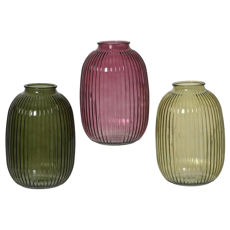 Kaemingk Coloured Glass Vase Assorted