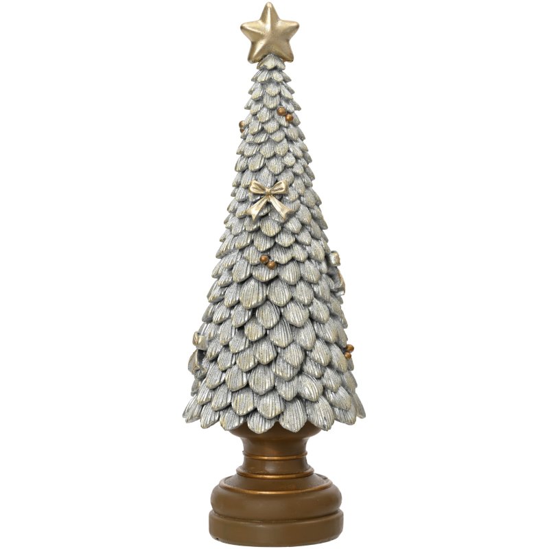 Kaemingk Polyresin Glitter Tree Silver