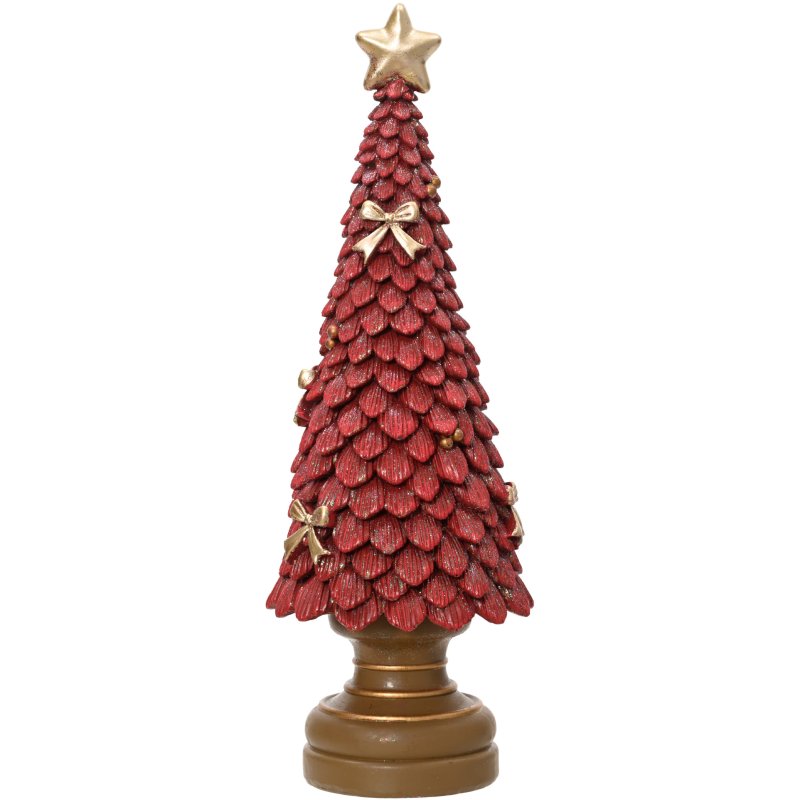 Kaemingk Polyresin Glitter Tree Red Large