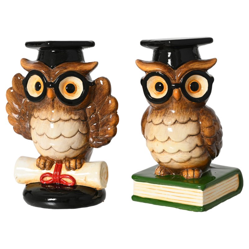 Kaemingk Terracotta Graduation Owl Large