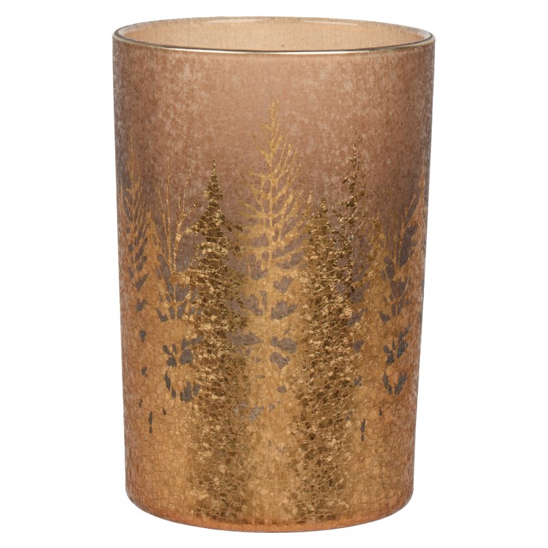 Kaemingk Brown Glass Tealight Holder Medium