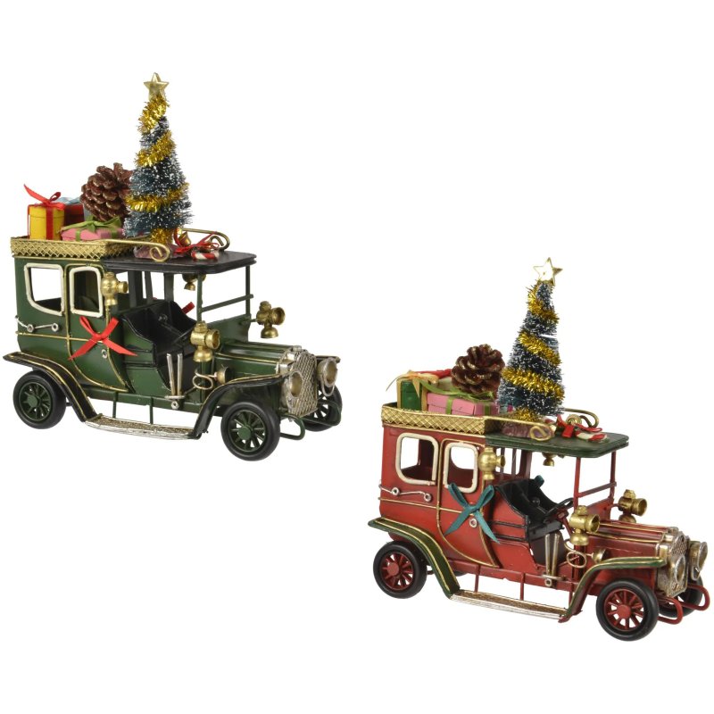 Kaemingk Iron Car With Gifts & Tree Assorted