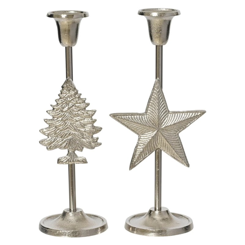 Kaemingk Aluminium Candle Stick Assorted