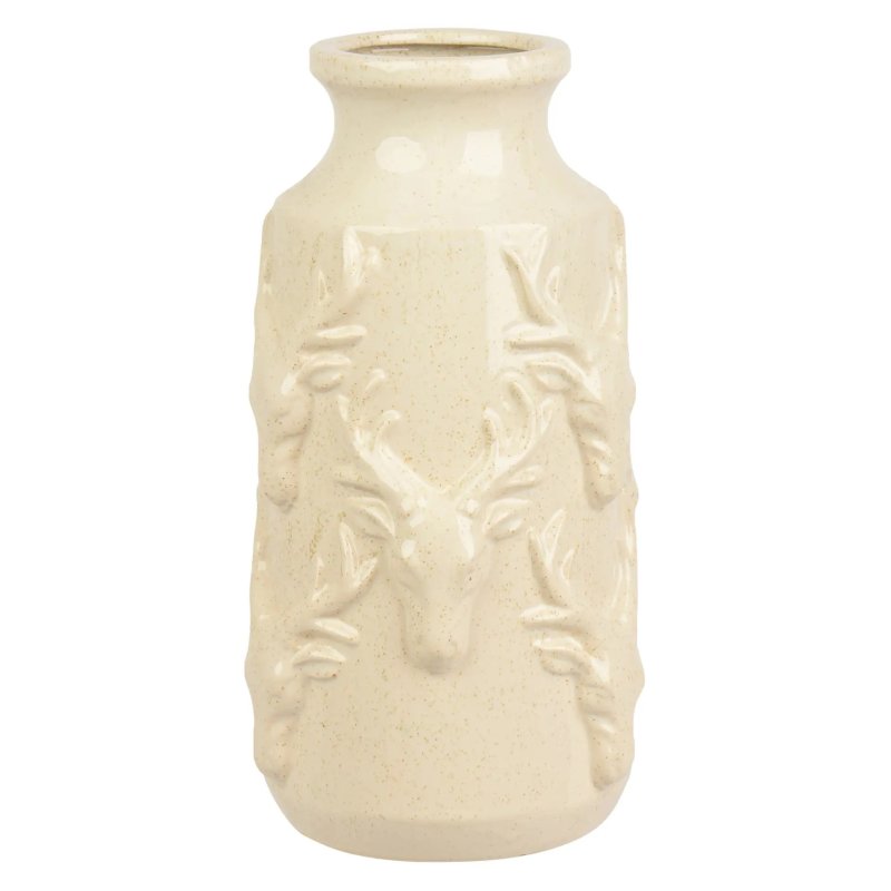 Kaemingk Porcelain Vase With Embossed Deer