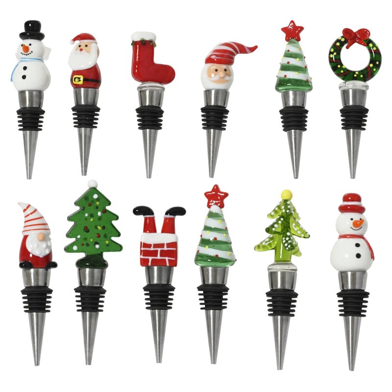 Kaemingk Chsristmas Bottle Stopper Assorted