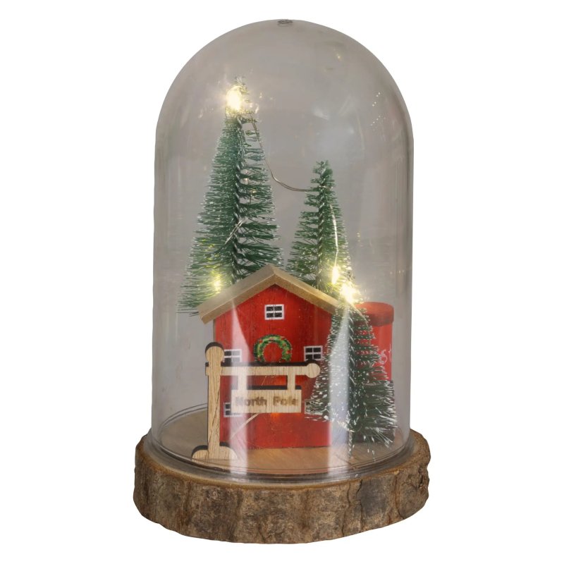 Kaemingk LED Cloche With Christmas Scene