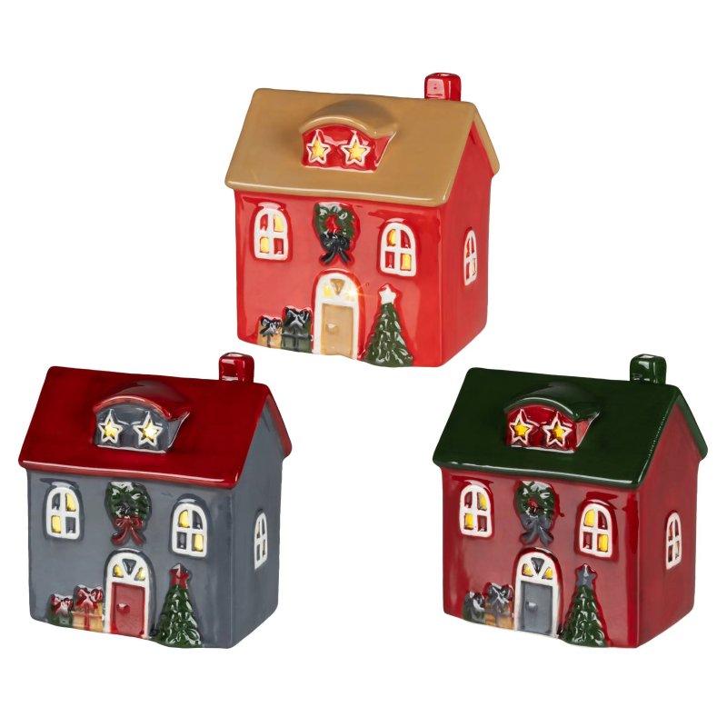 Kaemingk LED Lit Houses Coloured Assorted