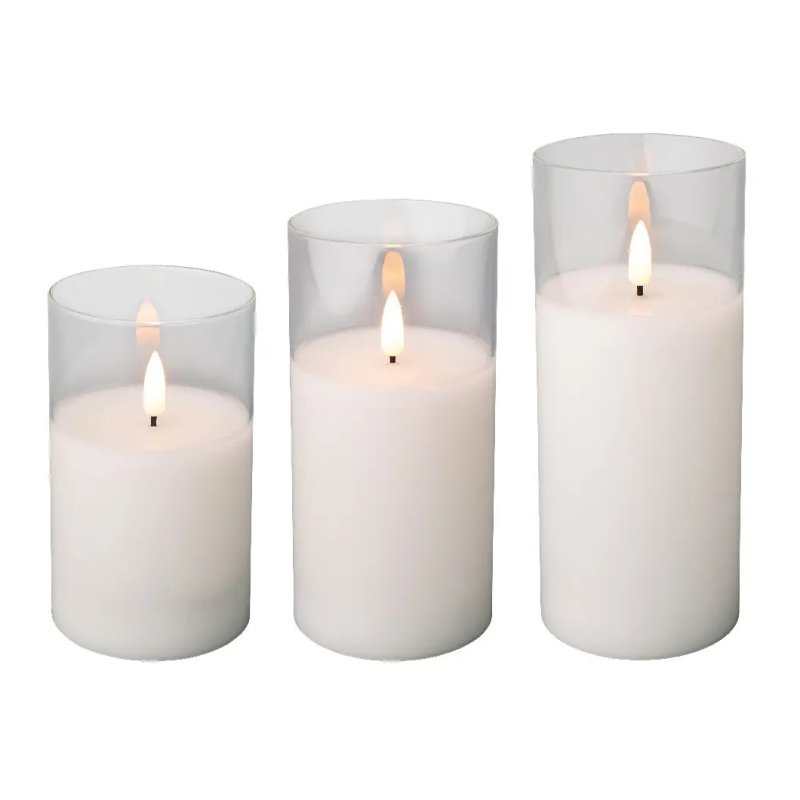 Kaemingk Set Of 3 LED Candles White