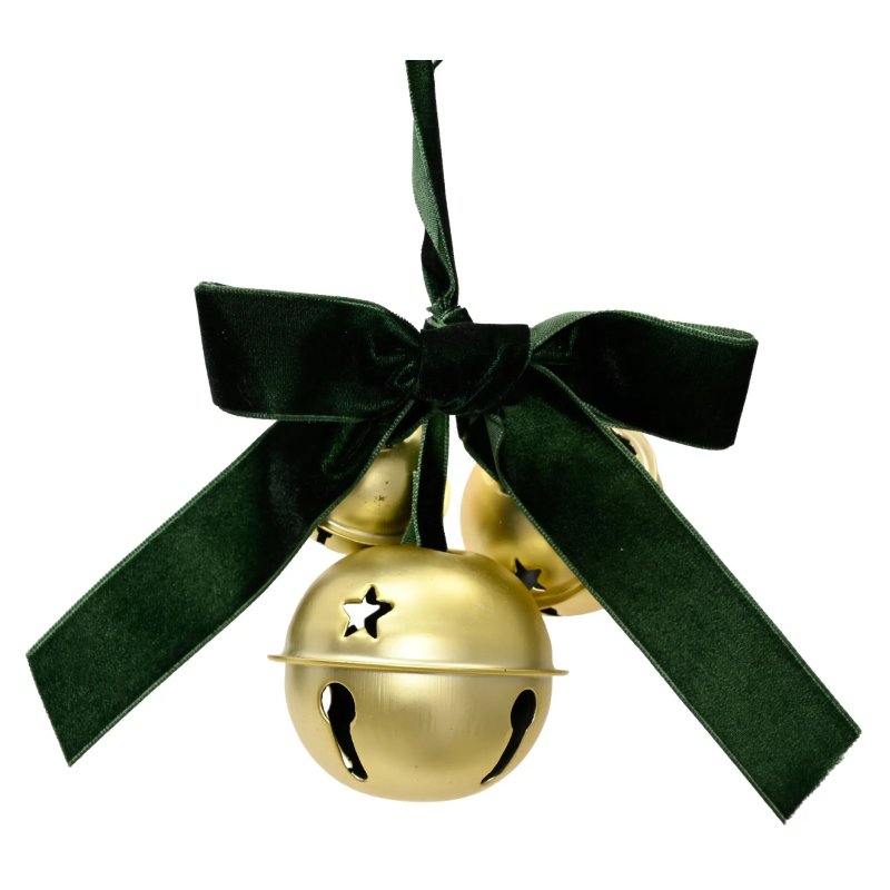 Kaemingk Bell With Green Velvet Bow