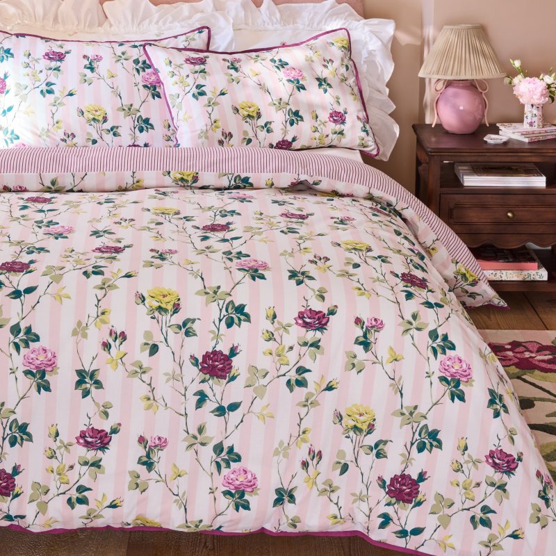 Cath Kidston Climbing Rose Stripe Duvet Set