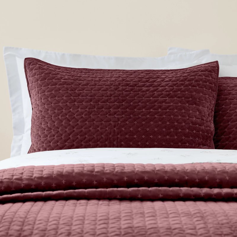 Bianca Attica Pillowsham Pair Burgundy