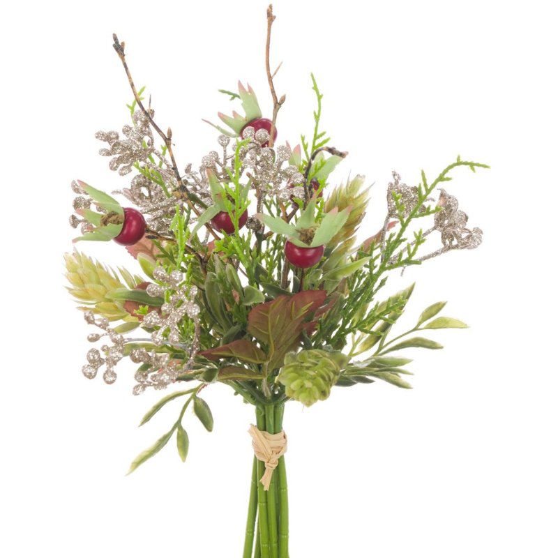 Floralsilk Rosehip With Glitter Berry Bundle
