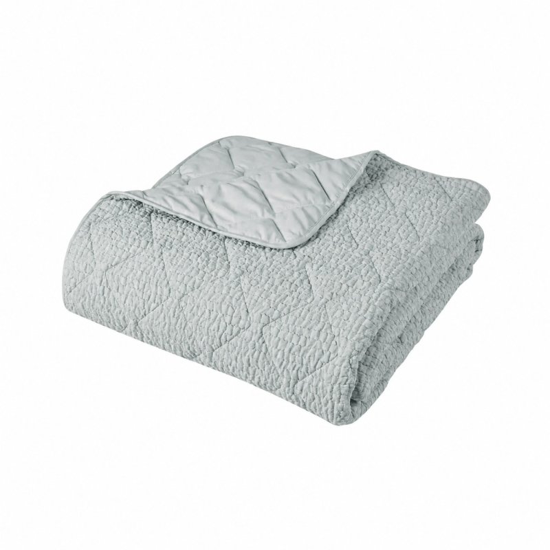 Catherine Lansfield Crinkle Seersucker Bedspread Green