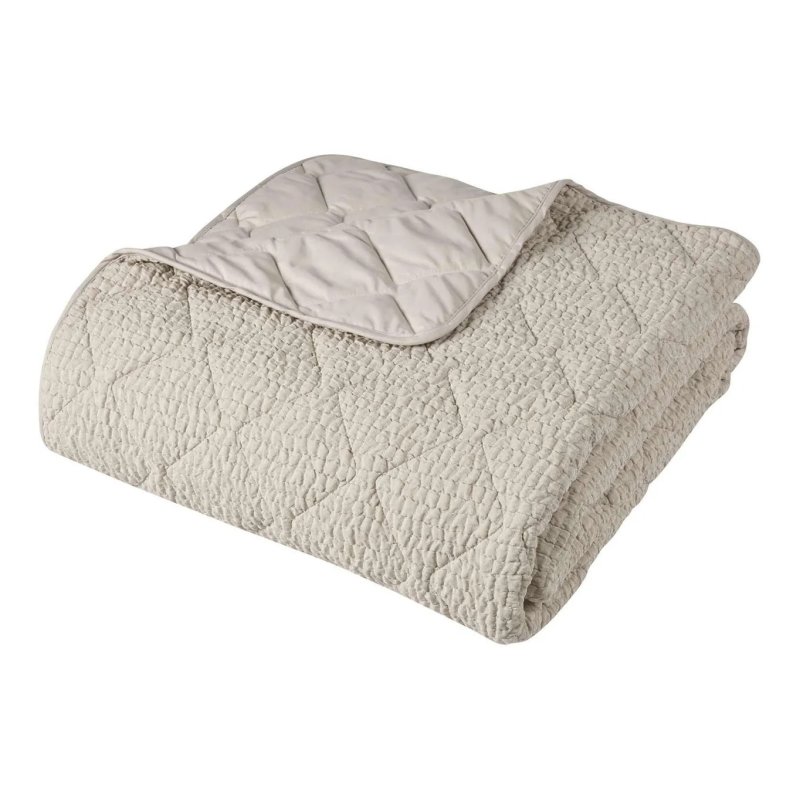 Catherine Lansfield Crinkle Seersucker Bedspread Natural