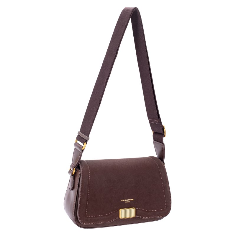 David Jones Full Flap Sandalwood Brown Bag