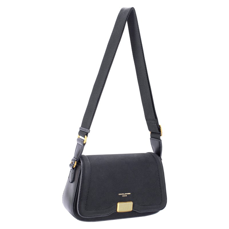 David Jones Full Flap Black Bag