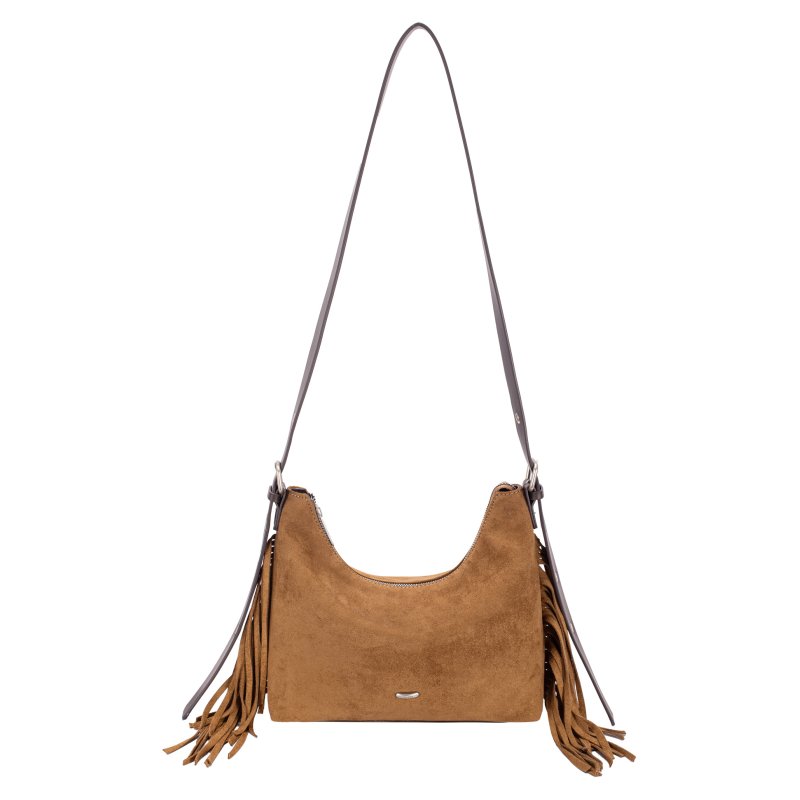 David Jones Fringe Apricot Tan Bag