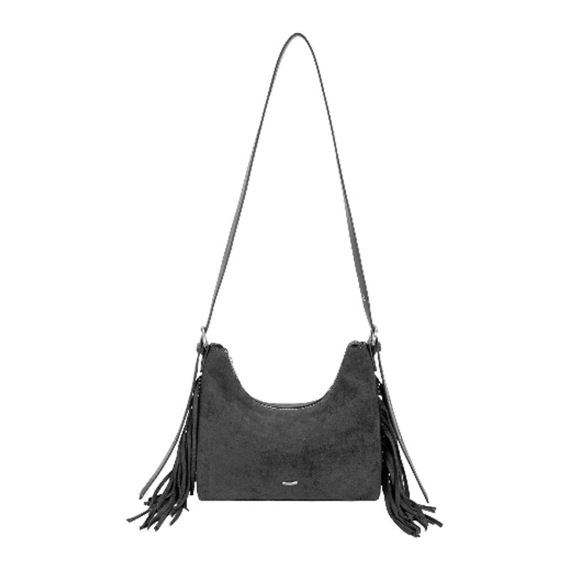 David Jones Fringe Black Bag