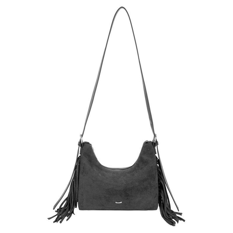 David Jones Fringe Black Bag