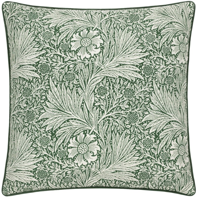 Morris & Co Morris & Co Marigold Feather Cushion Leaf Green