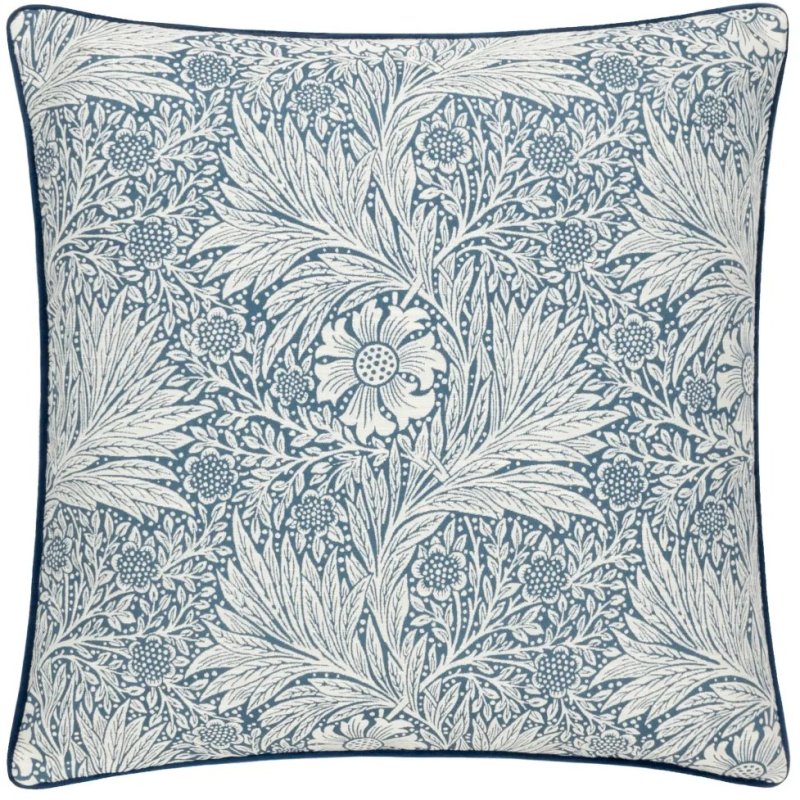 Morris & Co Morris & Co Marigold Feather Cushion Indigo