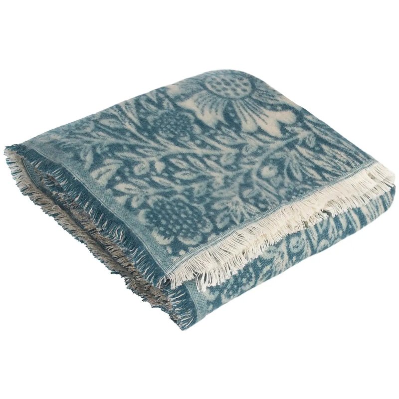 Morris & Co Morris & Co Marigold Throw Indigo