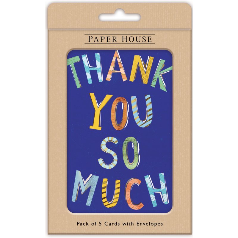 Colourful Letters Thank You Pack Of 5 Cards