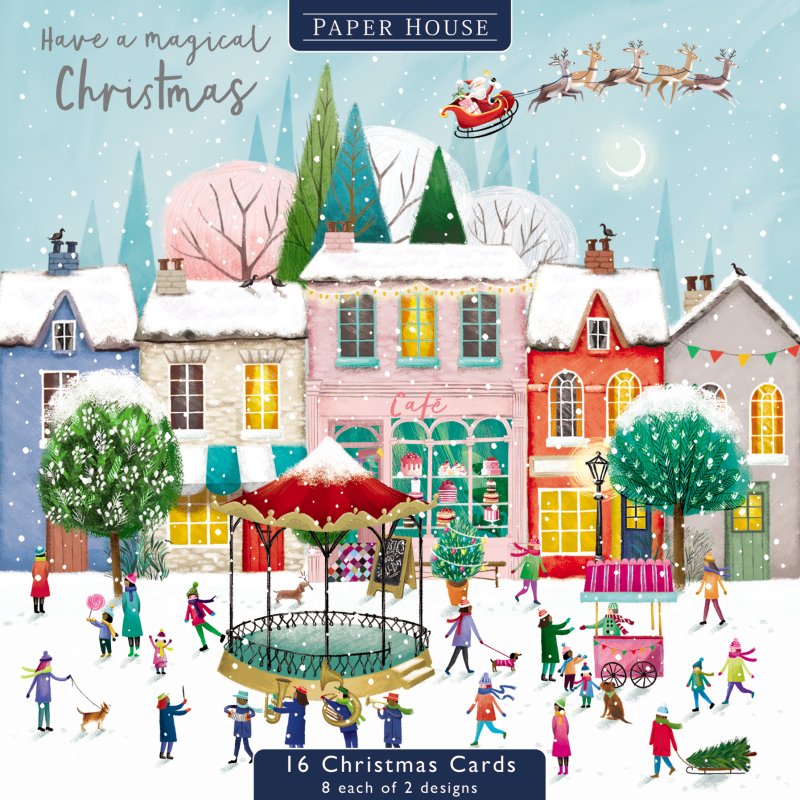 The Dark Room The Dark Room Pastelo Christmas Towns Pack of 16 Cards