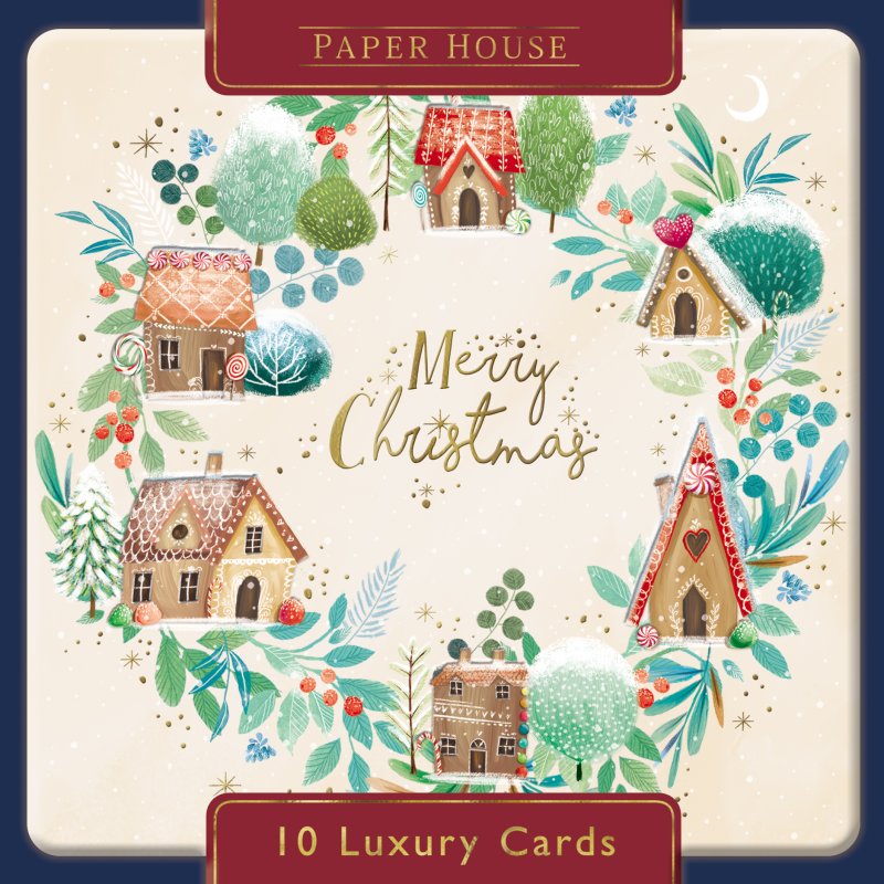 Medici Medici Ginger House Wreath Pack of 10 Cards